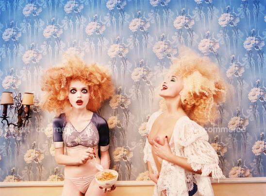 Milk Maidens, Alla and Tara in Galliano, Paris, Stern, 1996